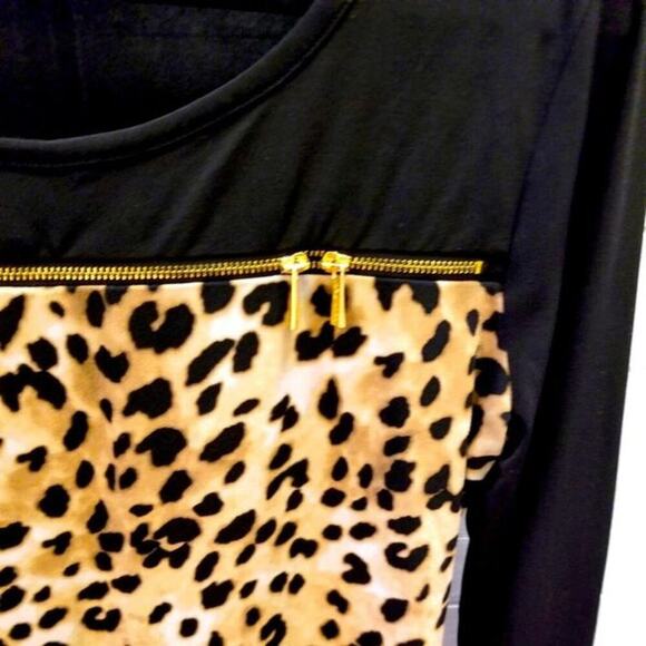 Calvin Klein long sleeve cheetah and black shirt size small - Picture 3 of 4
